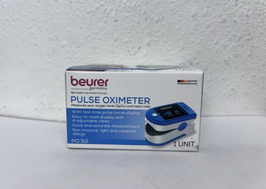 Beurer PO50 Fingertip PULSE OXIMETER, Blood Oxygen Saturation Heart Rate Monitor