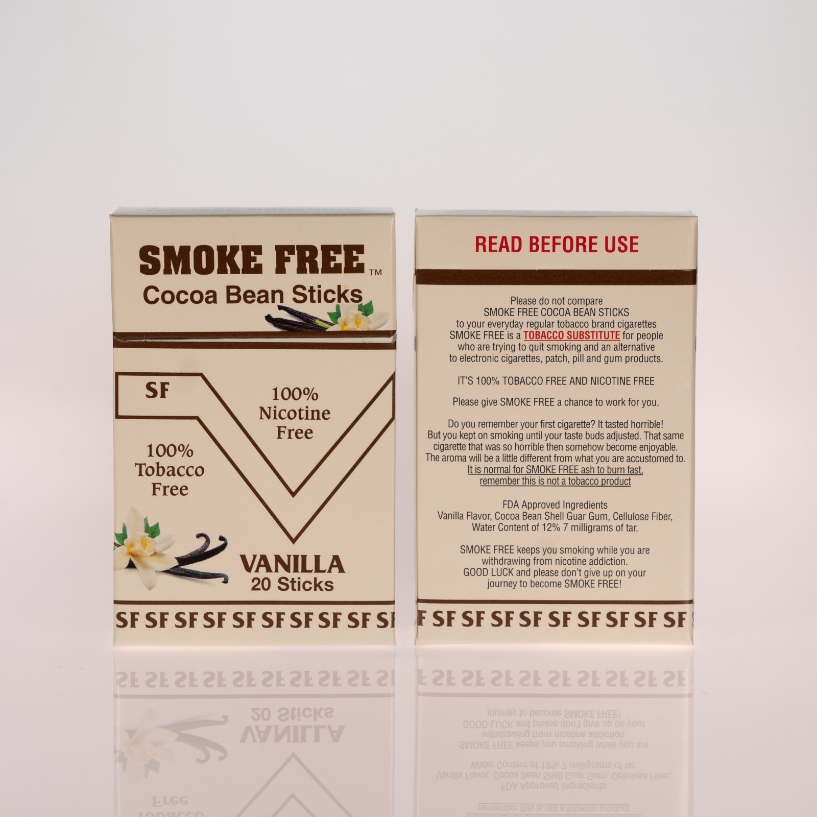 Smoke Free Vanilla Flavor Cocoa Bean Two Packs 40 Sticks
