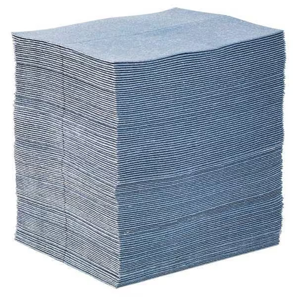 Pig Sorbent Pad, 24 gal, 15 in x 19 in, , Blue, Fibers BLU100 Pig BLU100 15 in x