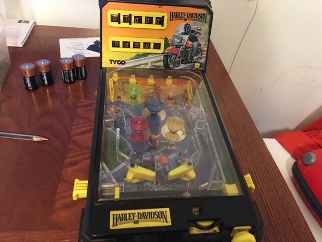 LOOK. Vintage TYCO Harley Davidson Table Top Pinball Machine Licensed. RARE !