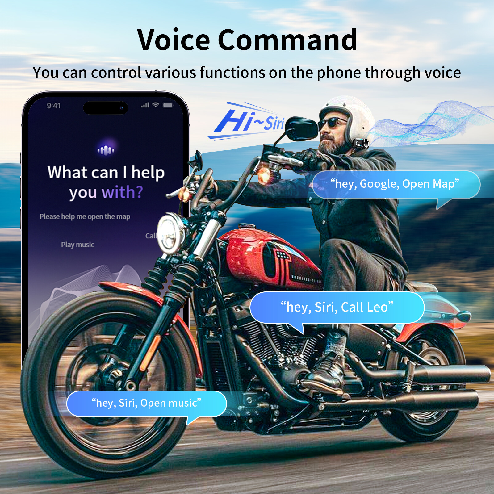 FOD FX7 Intercom Motorcycle Headset Bluetooth Intercoms MESH 10 Riders