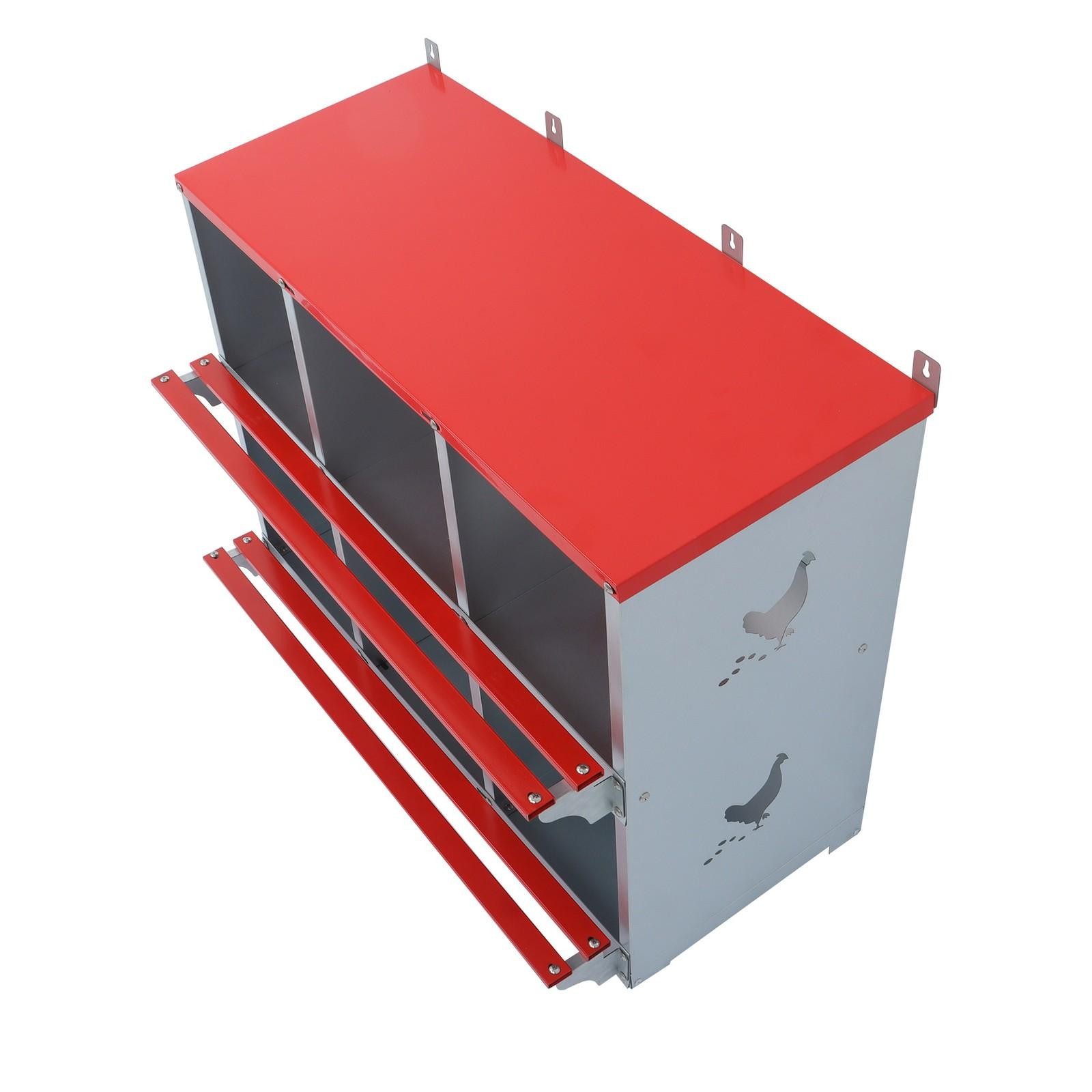 6 Compartment Heavy Nesting Box Chicken Nesting Box 6 Room Metal Nesting Red