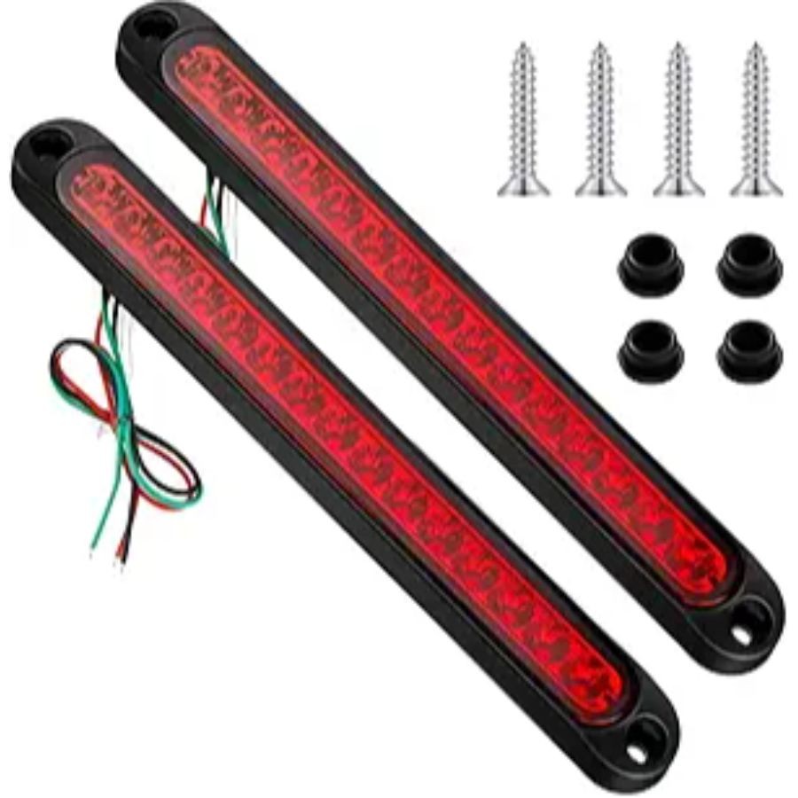 2 Pieces 10 Inch 15 LED Trailer Tail Light Bar Stop Turn Tail Lights Assembly Th