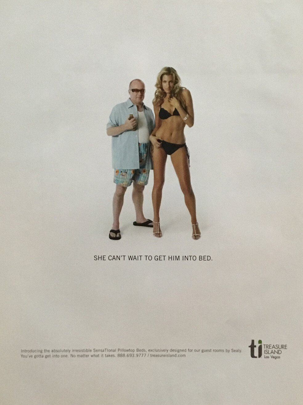 2007 Treasure Island Las Vegas PRINT AD She Can’t Wait To Get Him Into Bed