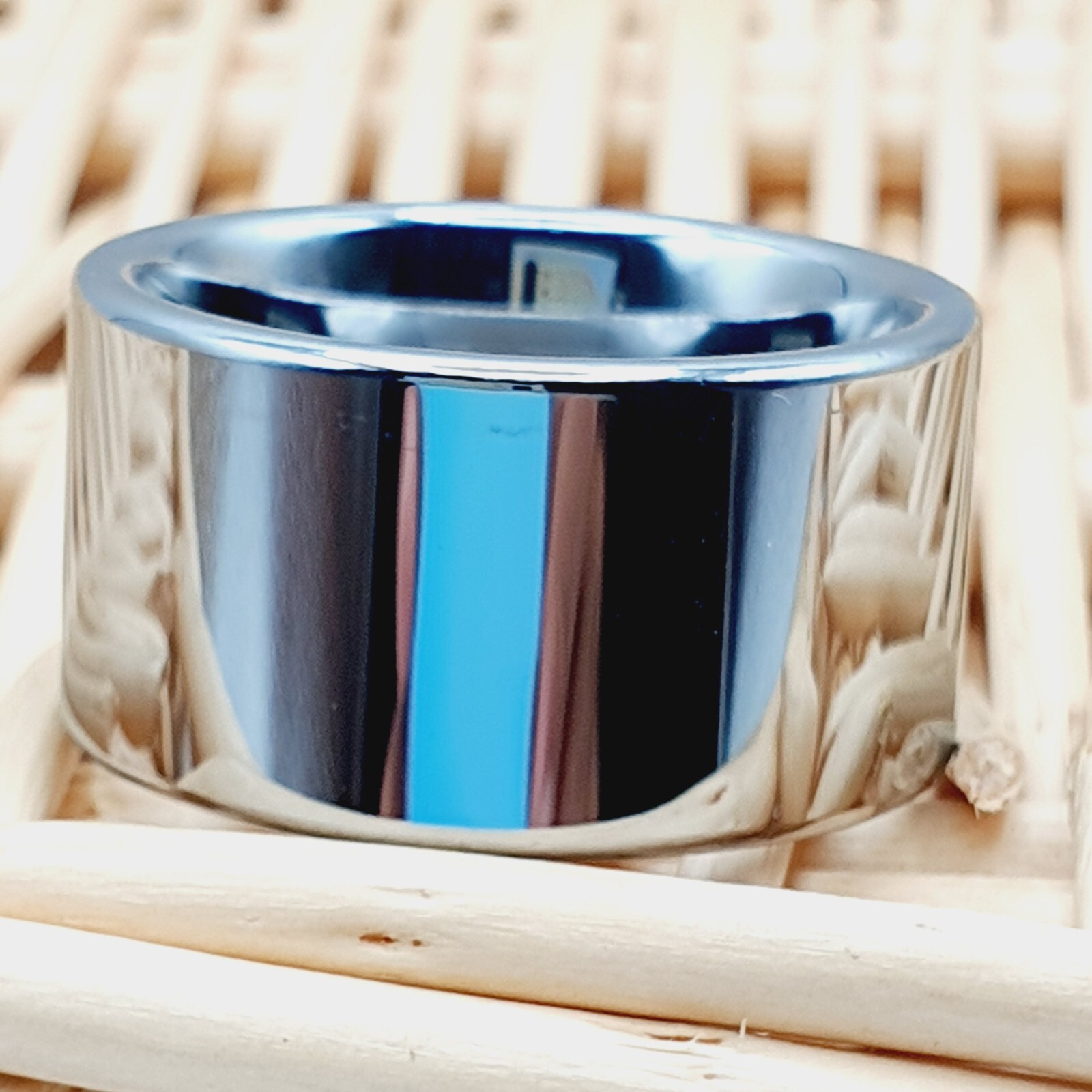 Unique Stylish Silver Tungsten Wedding Ring Flat Top High Polished Men’s Band
