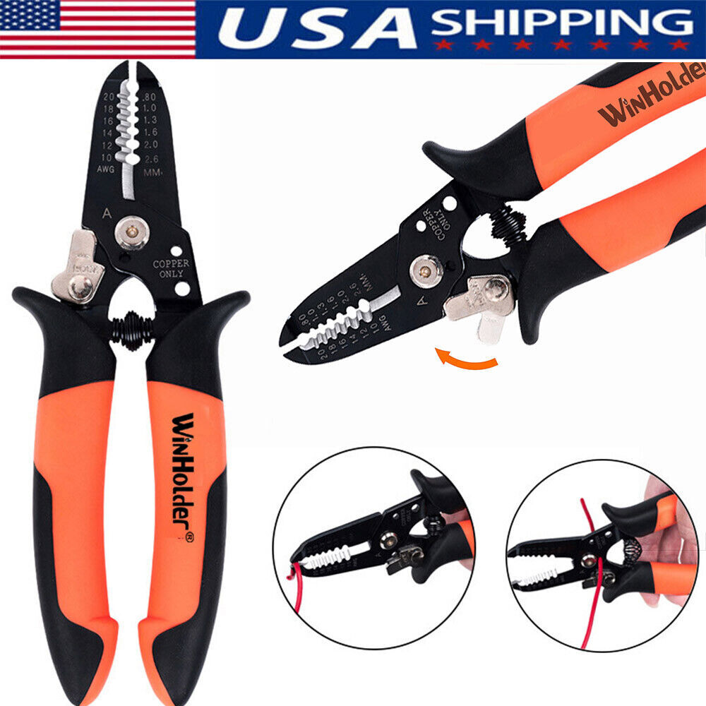 Wire Stripper Cutter Crimper Cable Tool Orange Pliers Multifunctional Electric