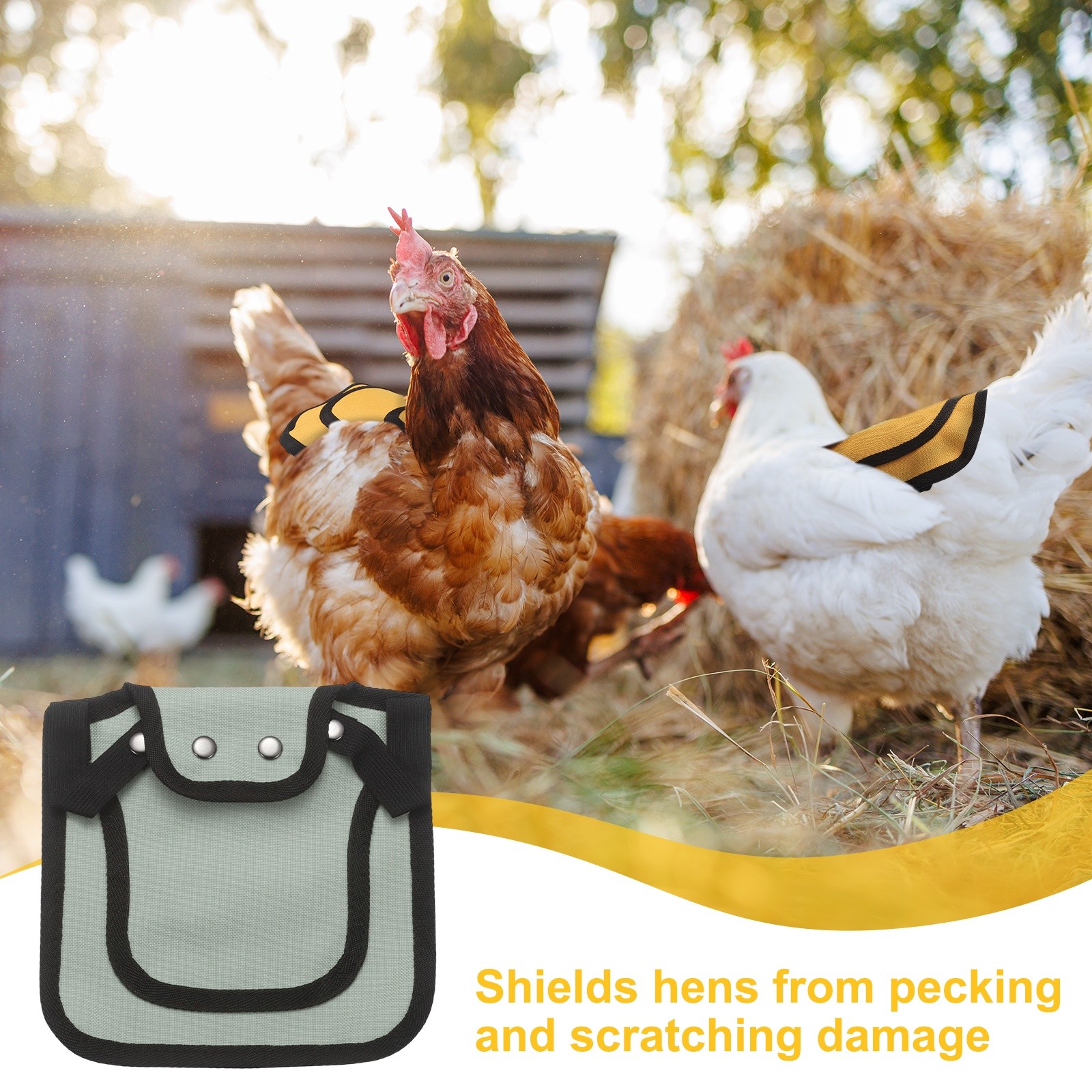 2-Pack Chicken Saddle with Adjustable Strap for Hens [Gray]
