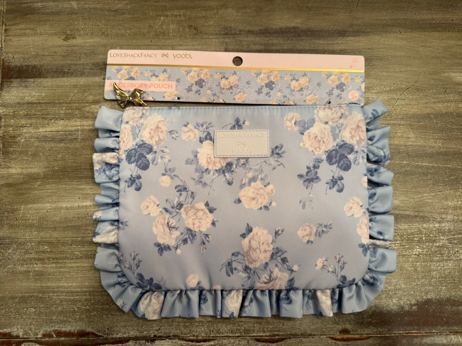 Love Shack Fancy X Yoobi Target Whisper Blue Pencil Pouch NWT LoveShackFancy