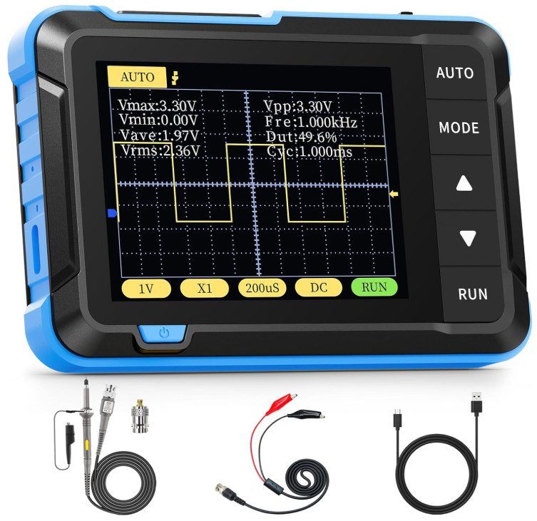 Osciloscopio digital portátil de 2,8” 200 kHz con muestreo de 2,5 MS/s, Nuevo