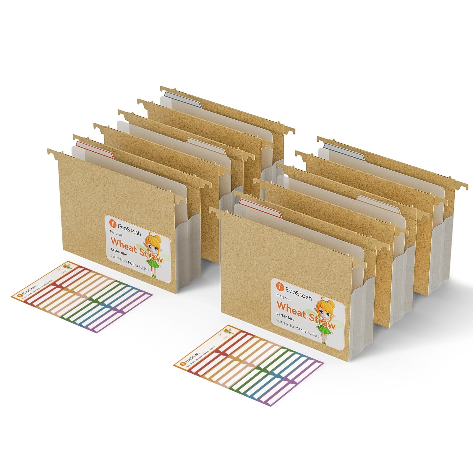 Extra Capacity Hanging File Folders 3.15" Reinforced Wheat Straw Expanding Ha...
