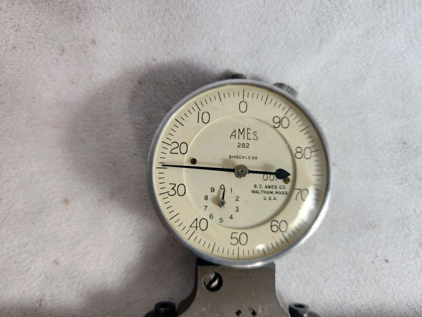Ames 9" Base Dial Depth Gauge .001" w/ Case