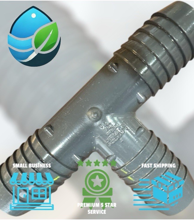 1" PVC Barbed Insert Tee - Irrigation Connection Poly Tee - Sprinkler Pipe 1 In