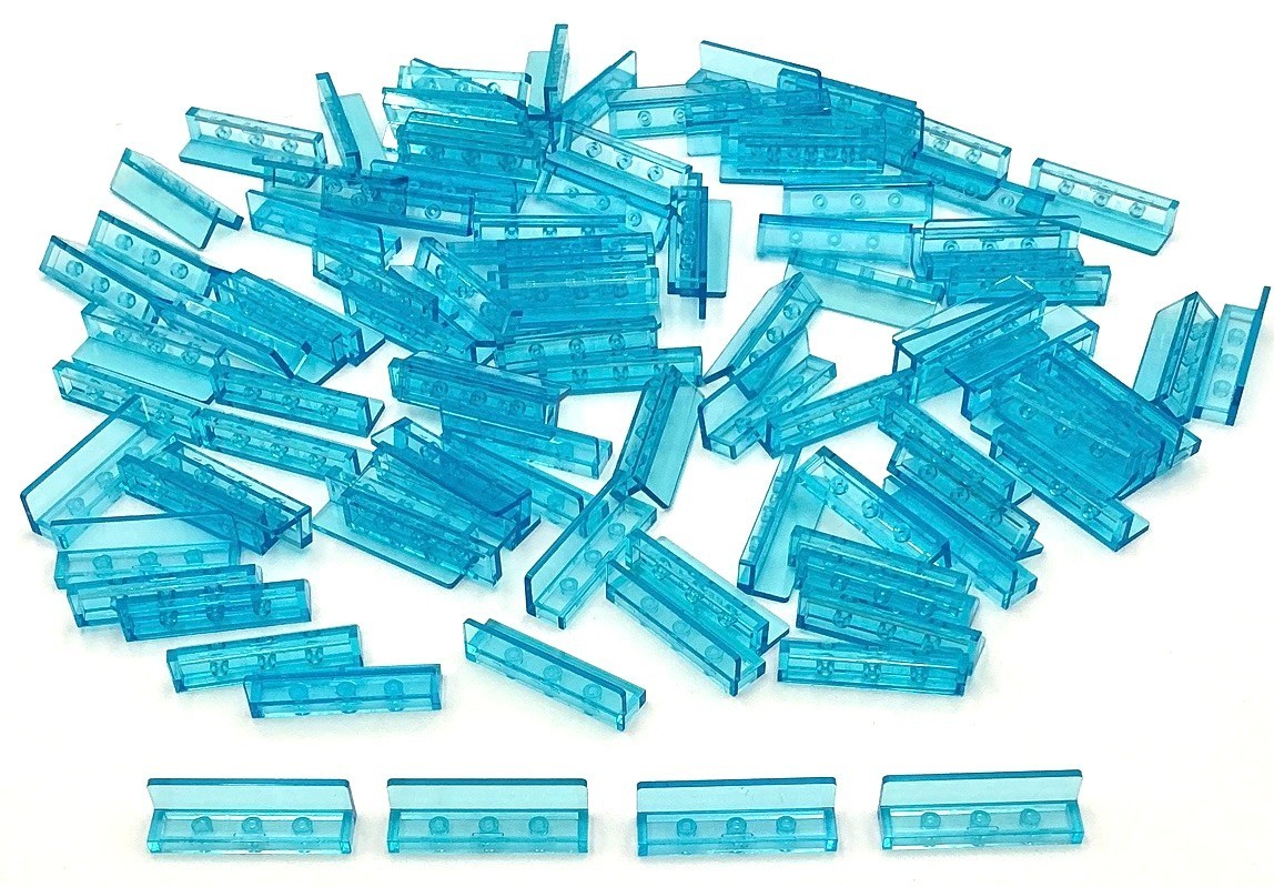 Lego 100 New Trans-Light Blue Panels 1 x 4 x 1 Parts