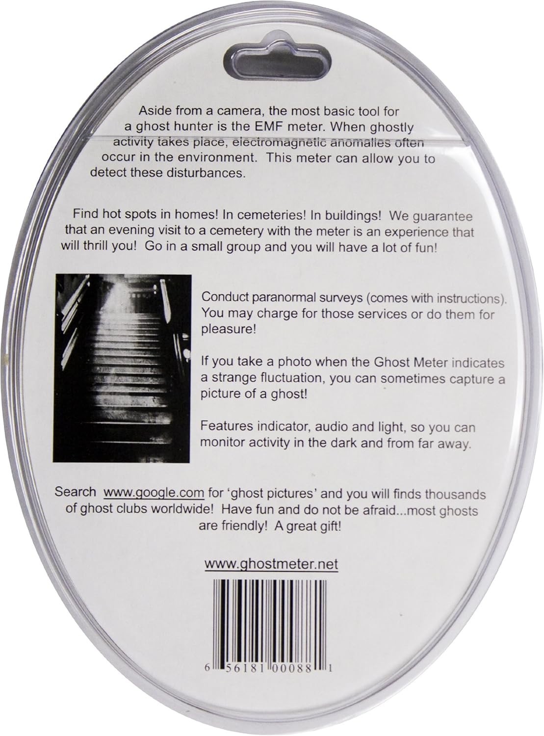 The Ghost Meter EMF Sensor - Transparent, Battery-Powered for Ghost Hunters