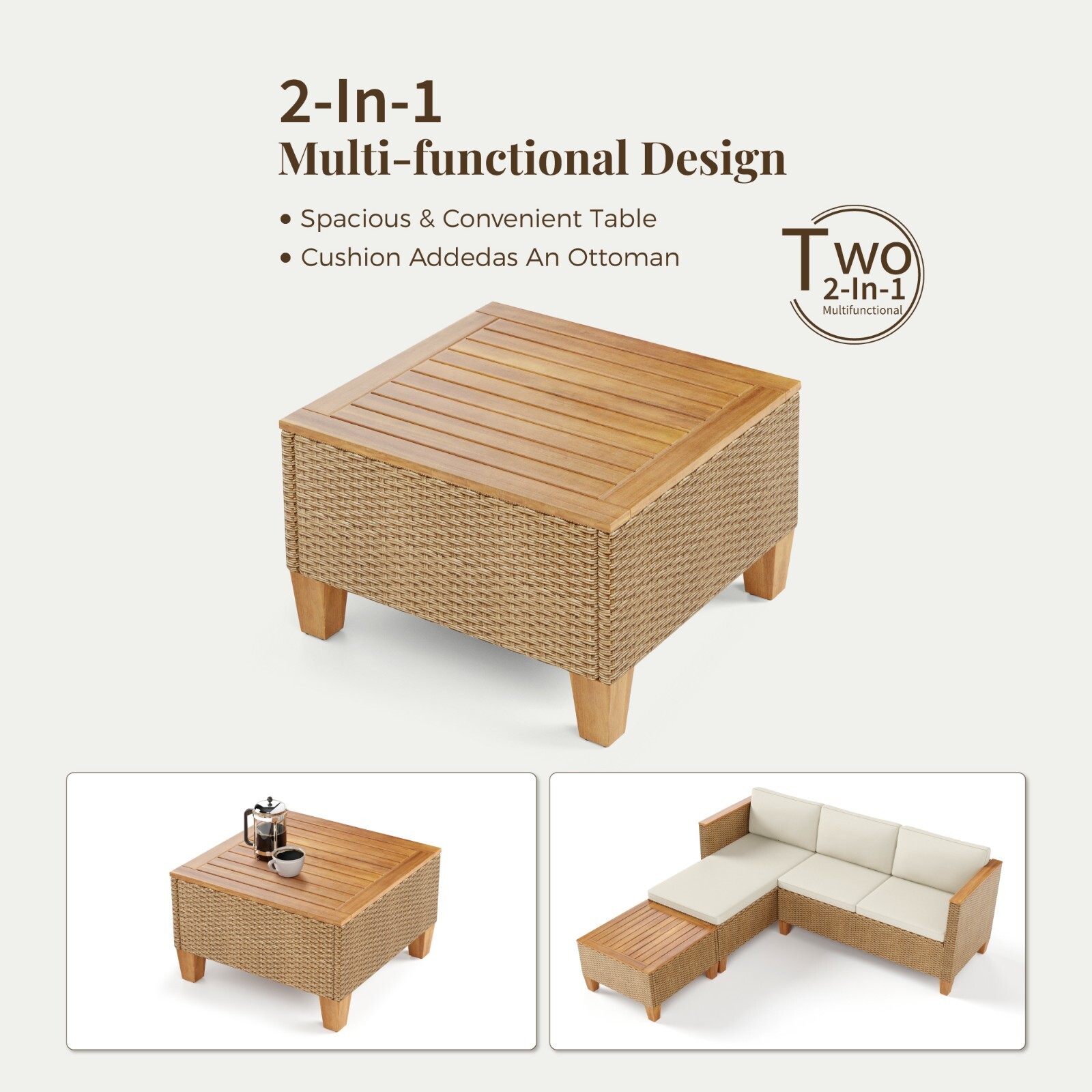 Outdoor Furniture Rattan Furniture Patio Conversation Set Outdoor Wicker Sofa