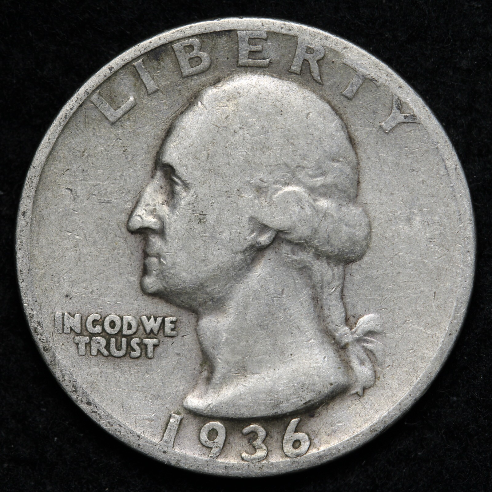 1936-S Washington SILVER Quarter - Circulated - Complete Your Album!