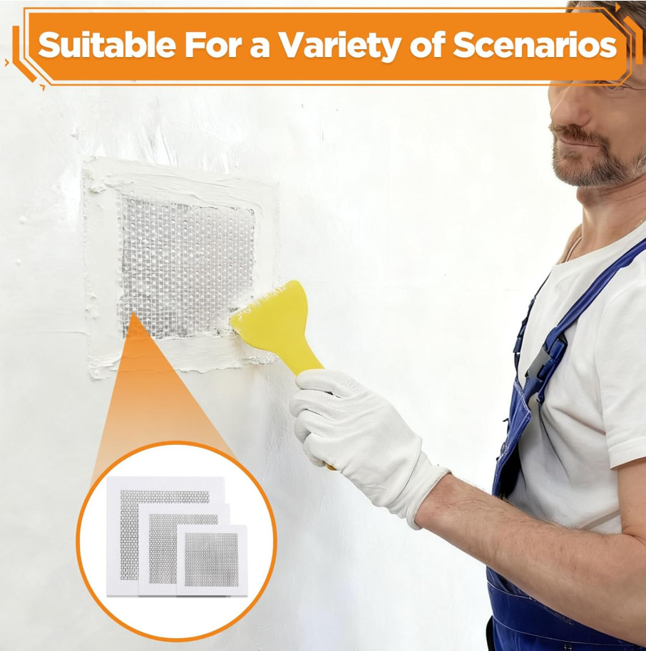 Drywall Patch Kit 11 Pack 4/6/8 Inch Wall Repair Patch with Scraper Sandpaper
