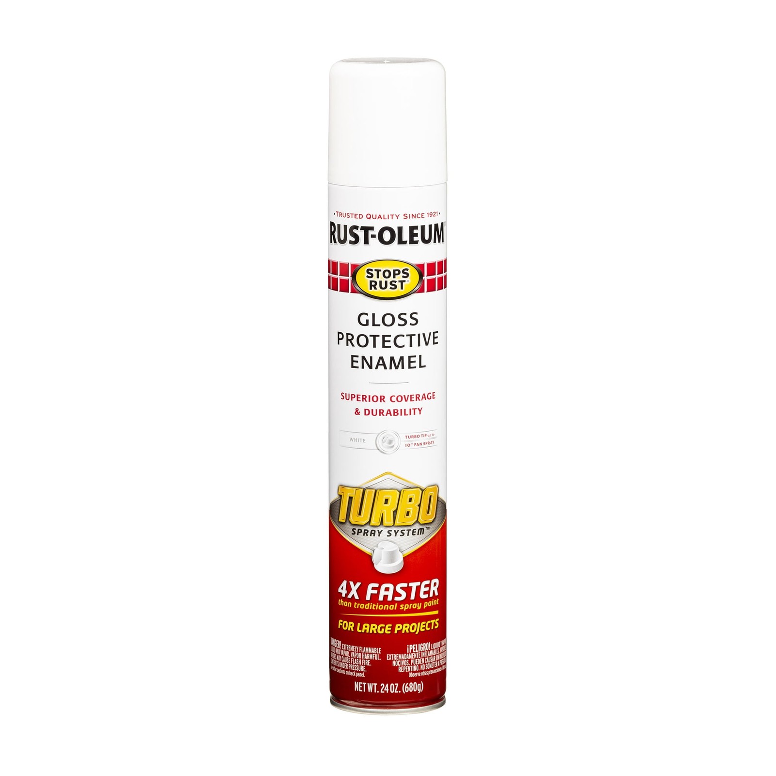 Rust-Oleum Stops Rust Turbo Spray Paint, Gloss White, 24 oz, Fast Cover Fre ship