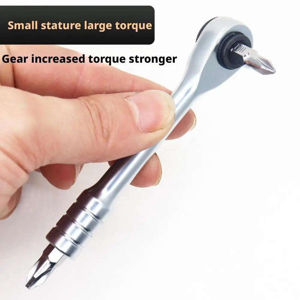 72-tooth Anticorrosion Bidirectional Wrench 1/4 Inch Mini Ratchet Wrench Magneti