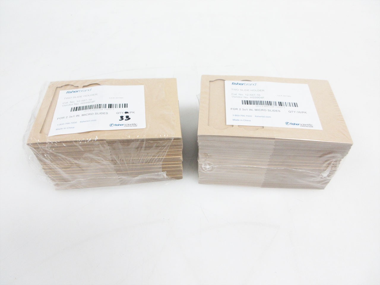 69 x FISHERBRAND 12-587-16 2-PLACE CARDBOARD SLIDE HOLDERS FISHER BRAND
