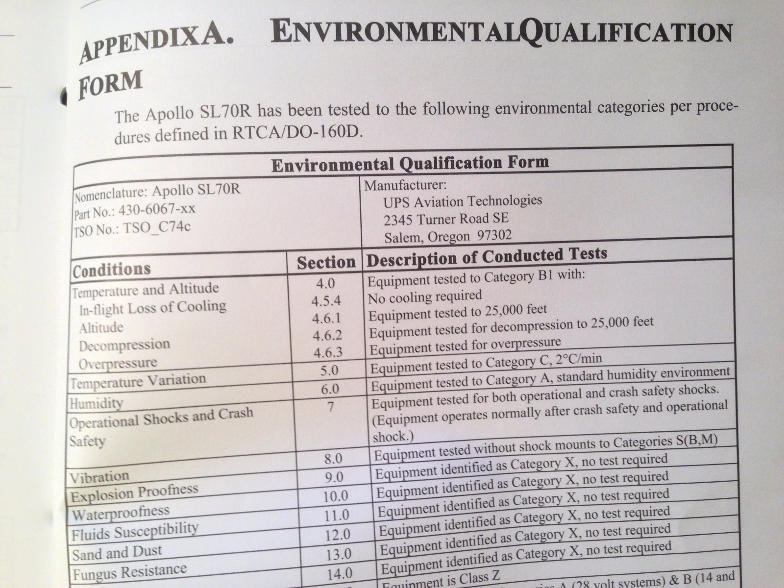 UPS Apollo SL70R Transponder Install Manual