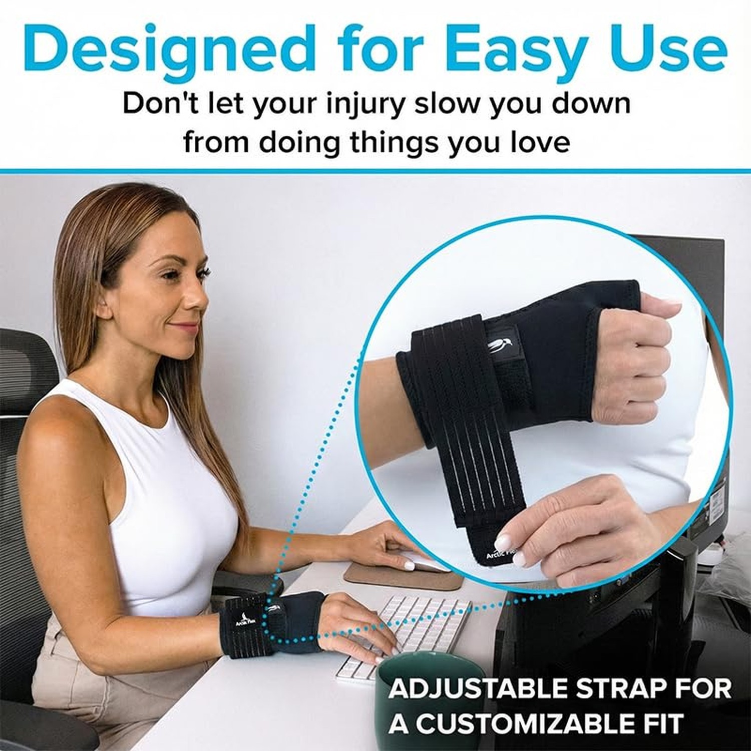Arctic Flex Wrist & Thumb Ice Pack Wrap - Extra Strength Hot & Cold Therapy -...