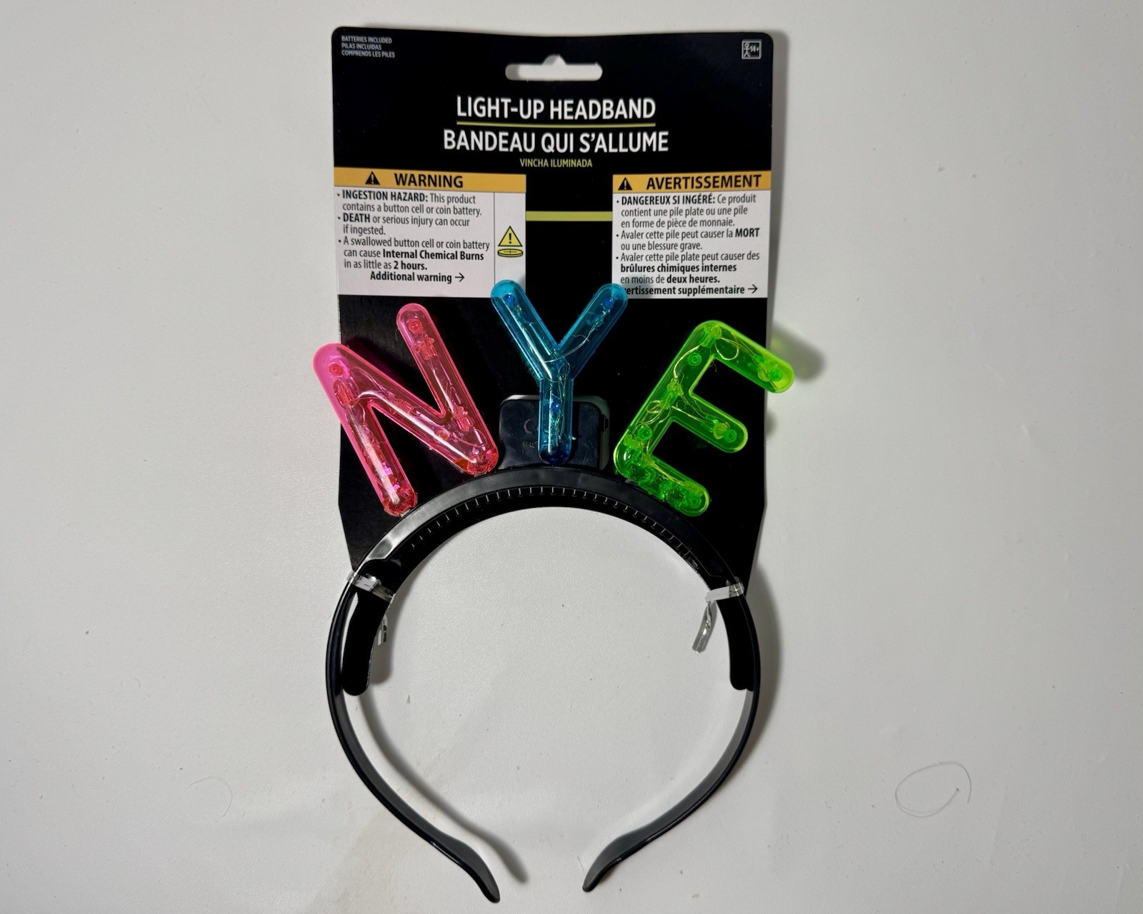 Light Up NYE Multicolor Lights Glowing Headband By Amscan Black
