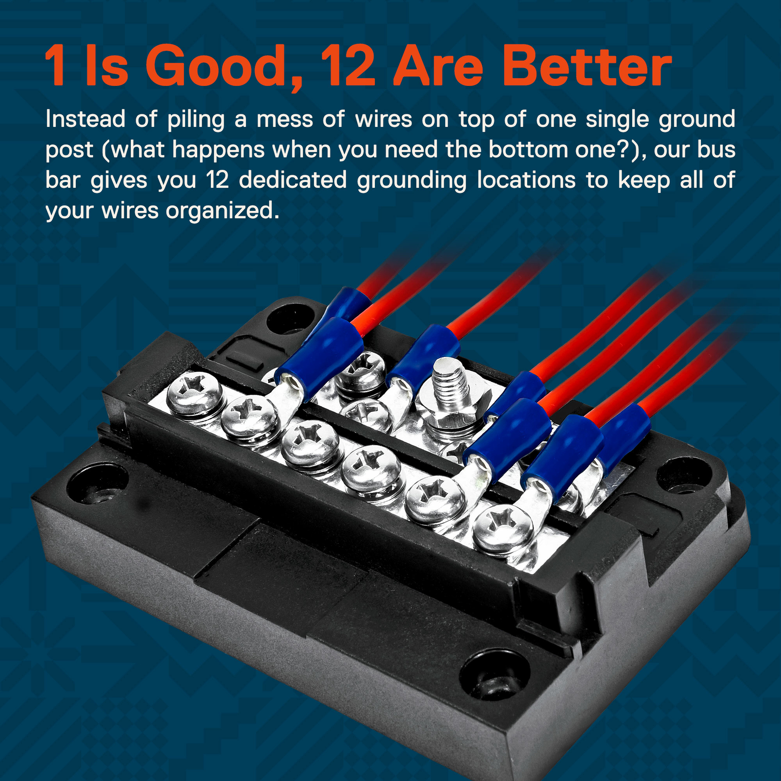 12-Way Modular Ground Power Terminal Block Automotive Bus Bar Distribution Cover