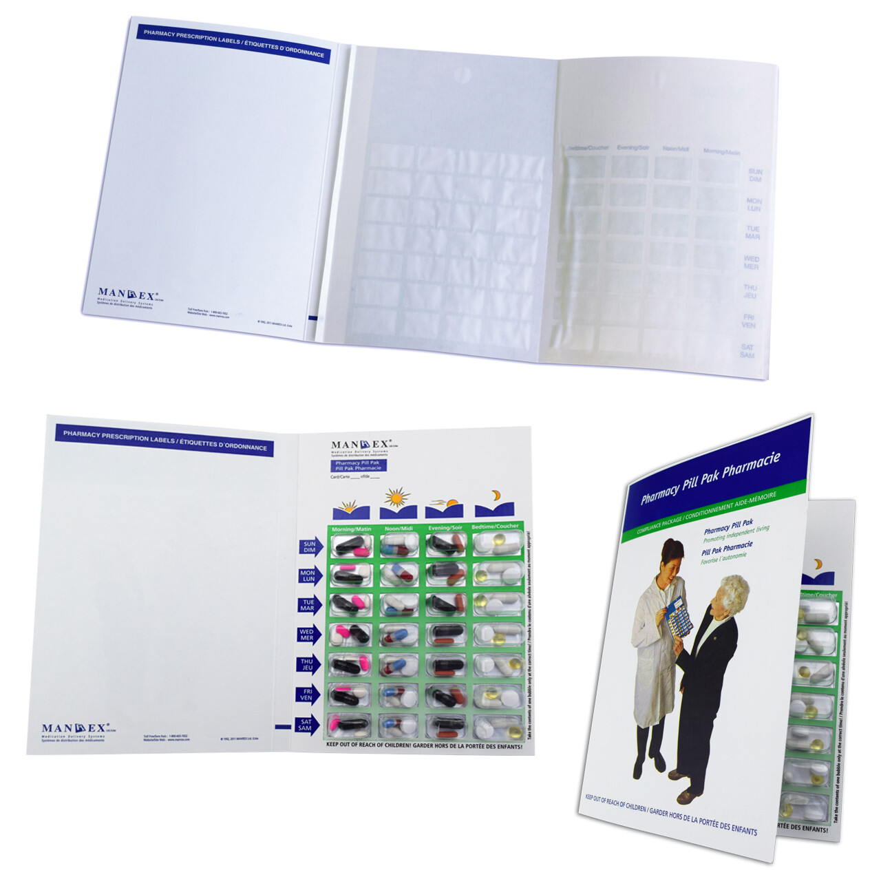 Pill Pak Tri-fold - Weekly Four Times a Day Blister Pack - Item 148 Regular