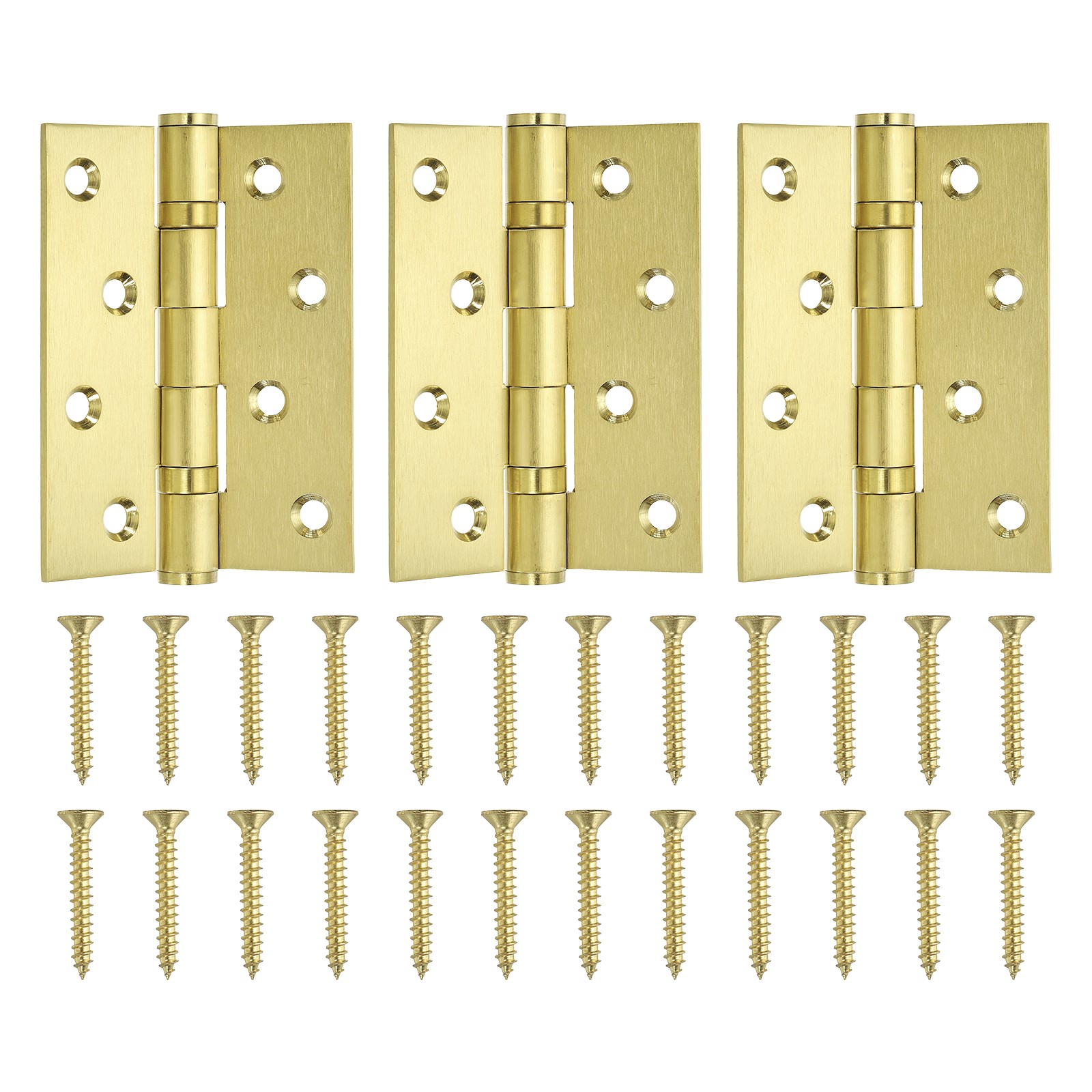4 x 3" Door Hinges, Stainless Steel Square Corner Hinge(Gold 3 Pcs)