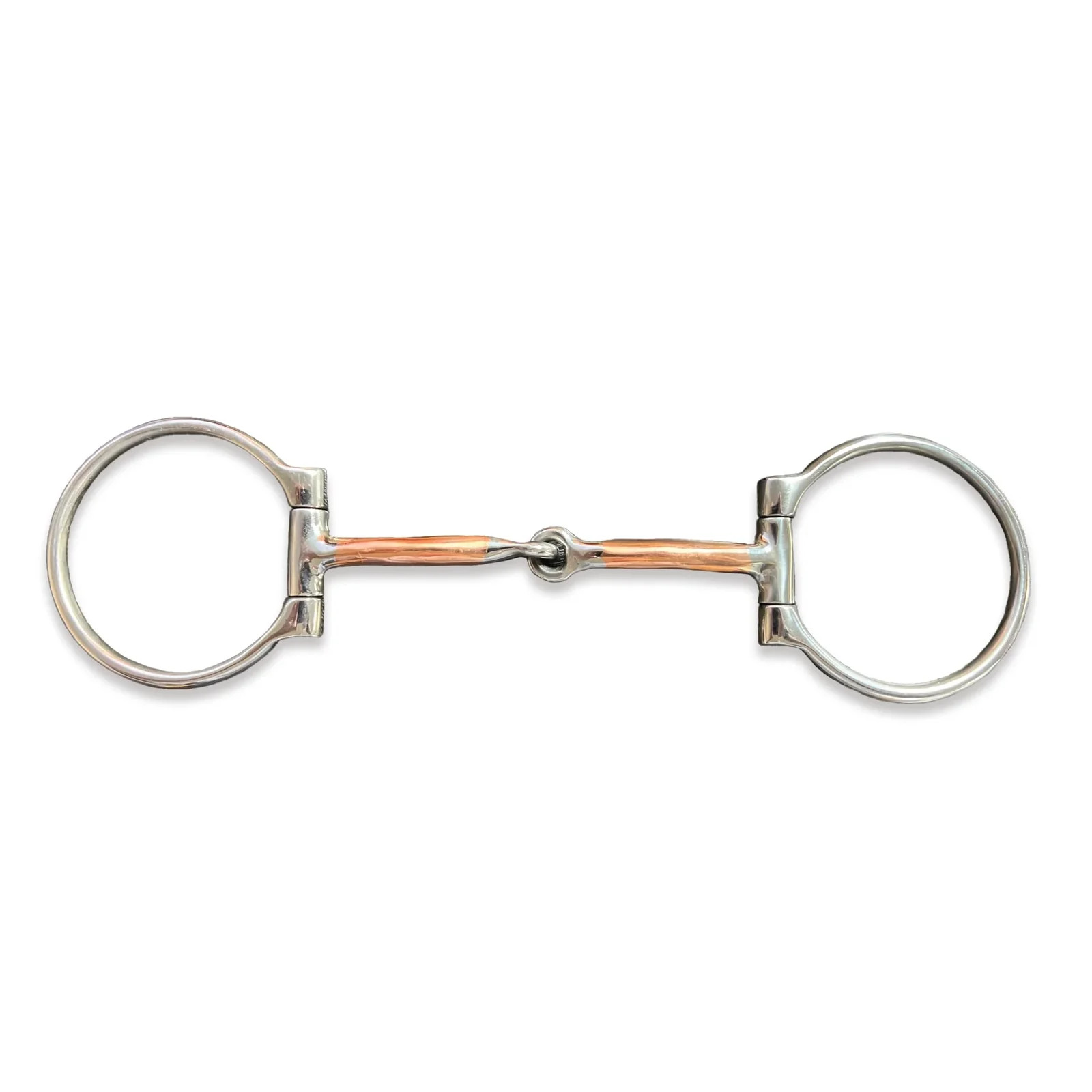 Shires Offset Copper Mouth D-Ring Snaffle Bit - Stainless Steel - Multiple Sizes