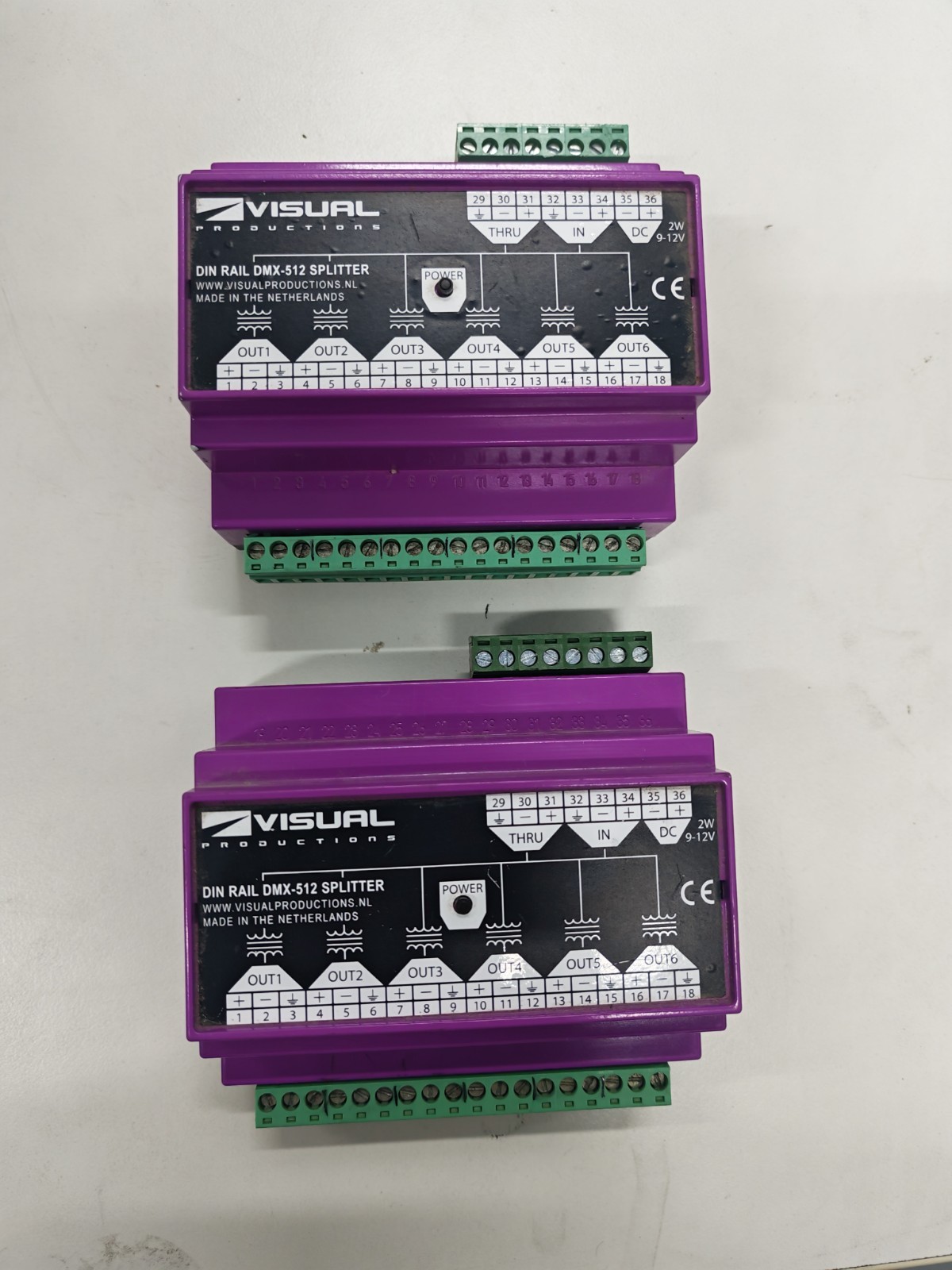 Visual productions DIN RAIL DMX512 Splitter DC9-12V 6 DMX OUT