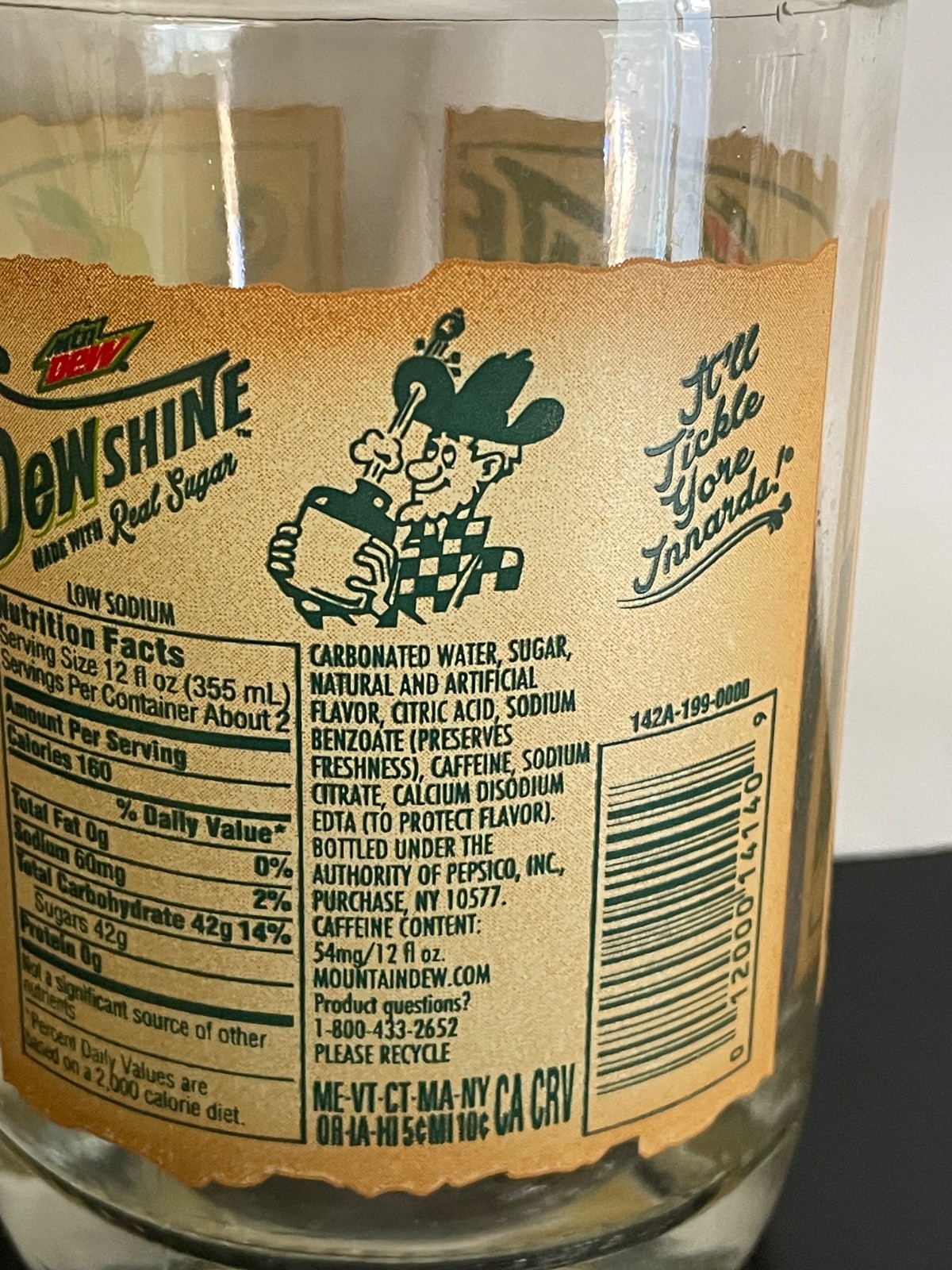Mountain Dew Dewshine Empty 25 oz Bottle,Cap,Container. 2015 First Batch
