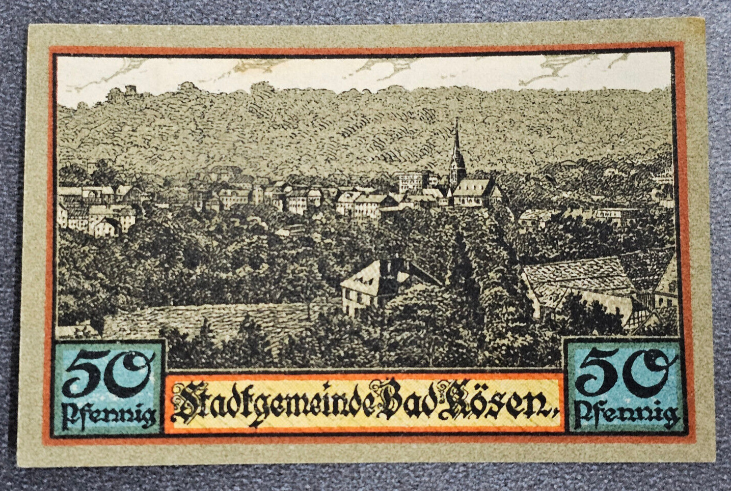 BAD KÖSEN NOTGELD 50 PFENNIG 1921 EMERGENCY MONEY GERMANY BANKNOTE [🇩🇪34791]