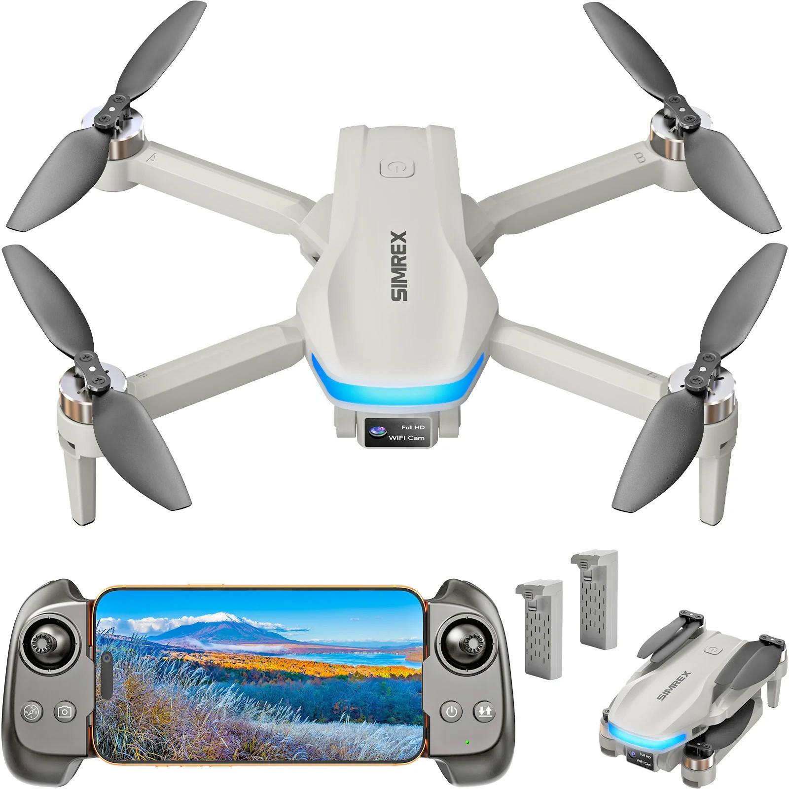 SIMREX X42 Drone - 4K, Voice Control, Gesture Control, 3D Flip, One Key Takeoff