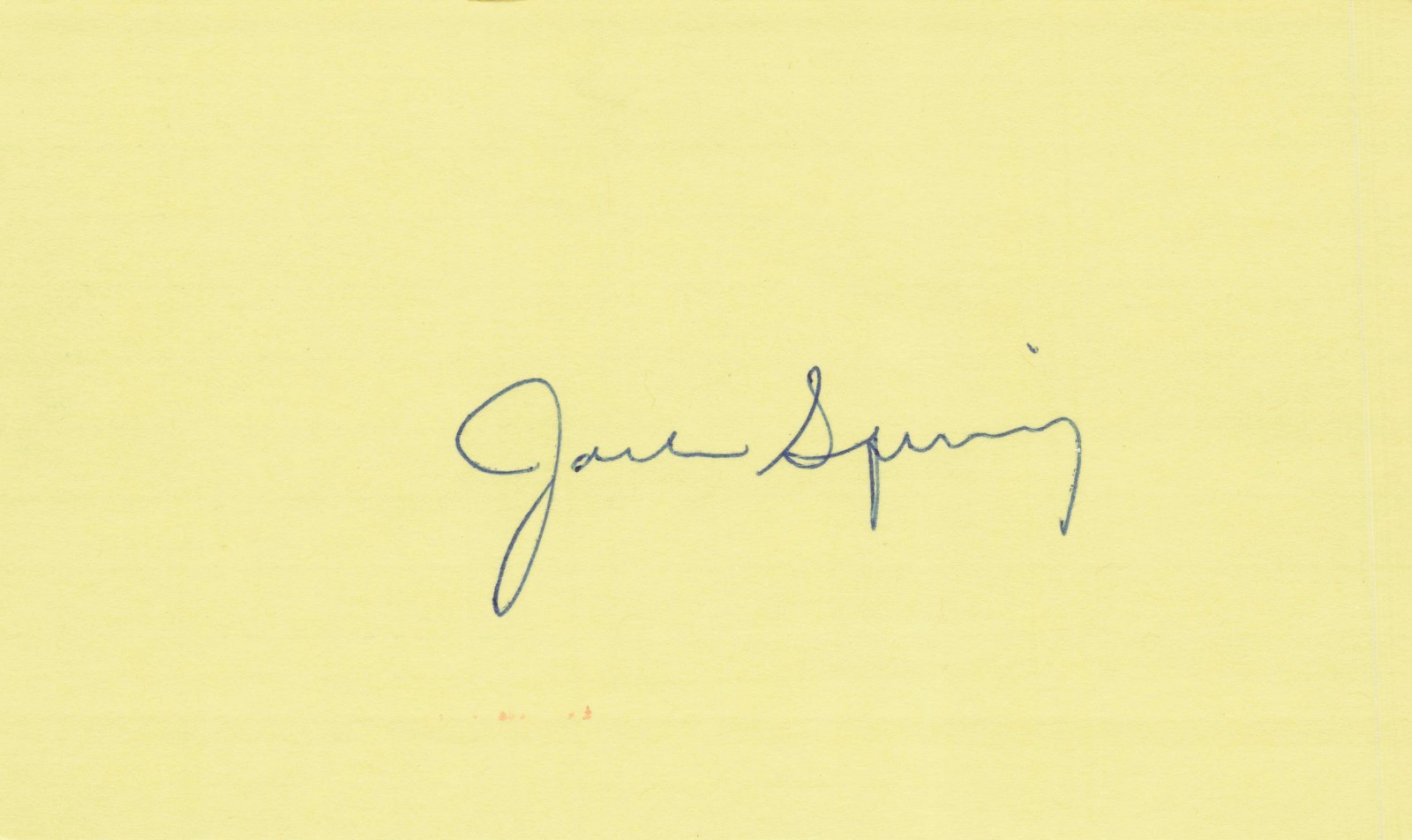 Jack Spring - Phillies - Signed Autographed 3x5 Index Card 158
