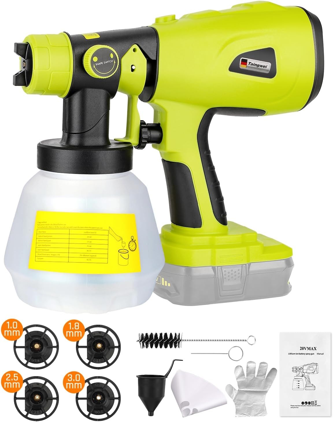 Cordless Paint Sprayer for Ryobi 18V Battery Paint Sprayer Gun w/Brushless Motor