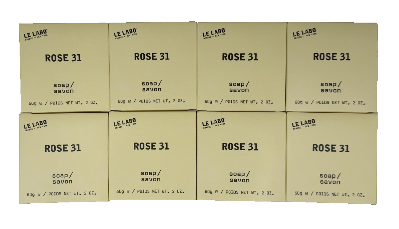 8 PACK - Le Labo Rose 31 Bar Soap 2oz/60g Set Individually Wrapped Boxed