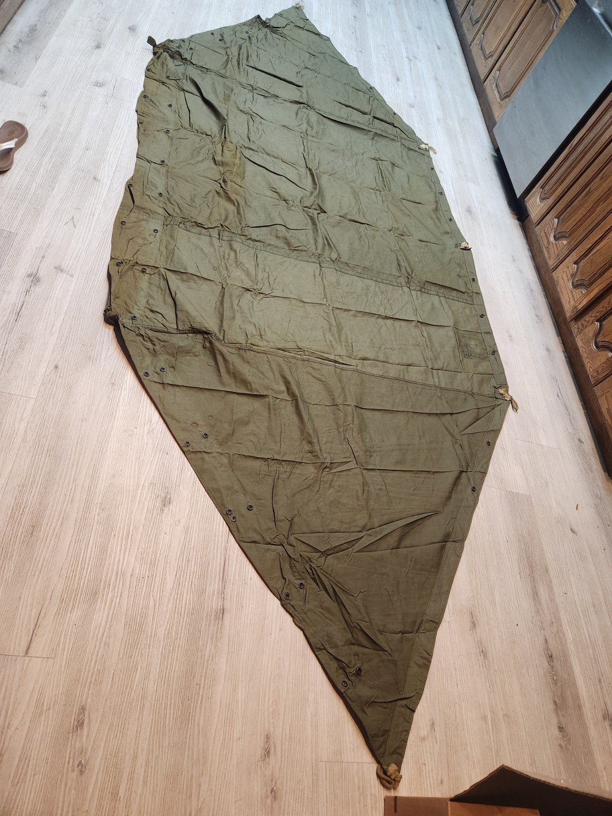 1970s US Army Military Shelter Half Canvas Army Field Tent OD Green Vietnam