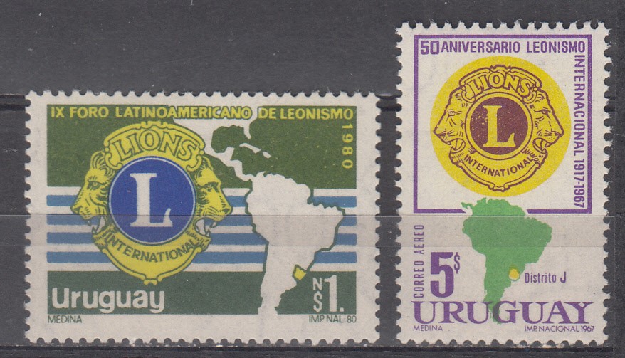 W URUGUAY 1067+C332 LIONS CLUB