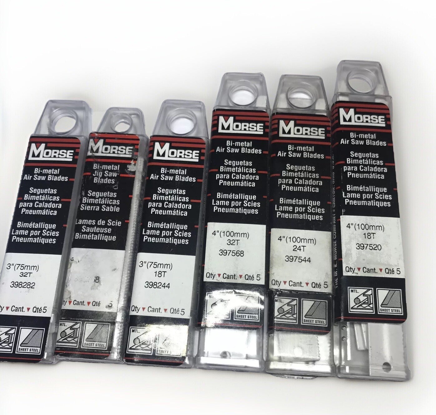 Morse bi-metal 3" and 4" saw blades new in individual factory sealed packages
