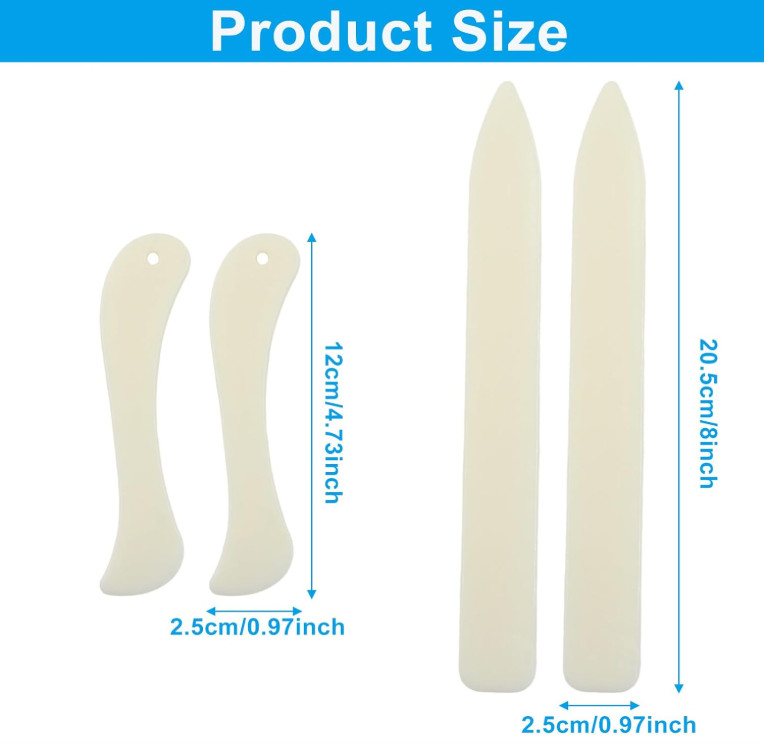 4 Pcs Bone Folder Paper Creaser Set, Folding Scoring Burnishing Crafting Scoring