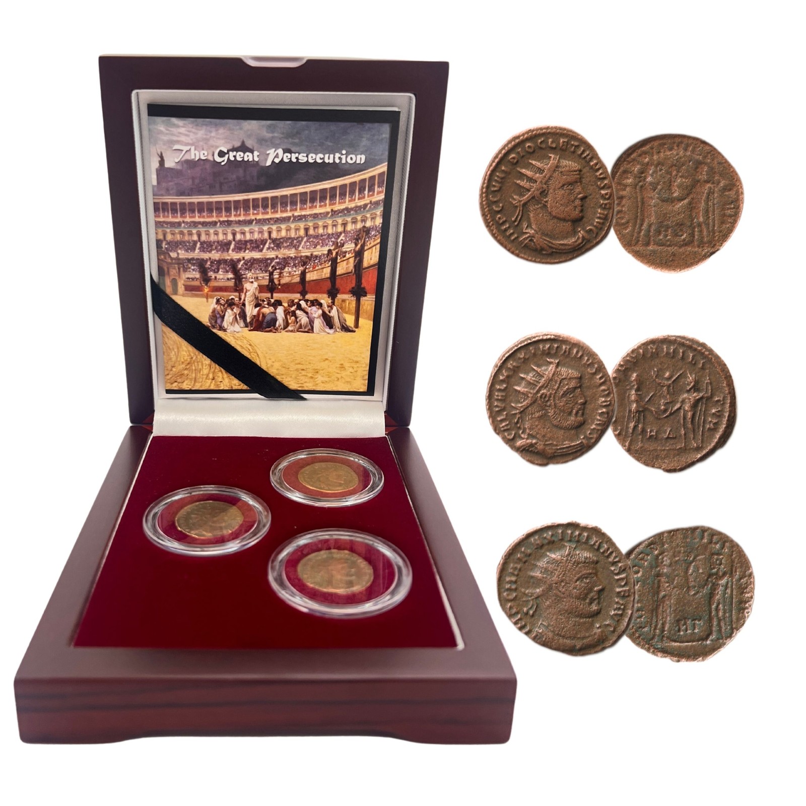 Set of 3 Commemorative Coins in Box 303-311 AD Great Persecution
