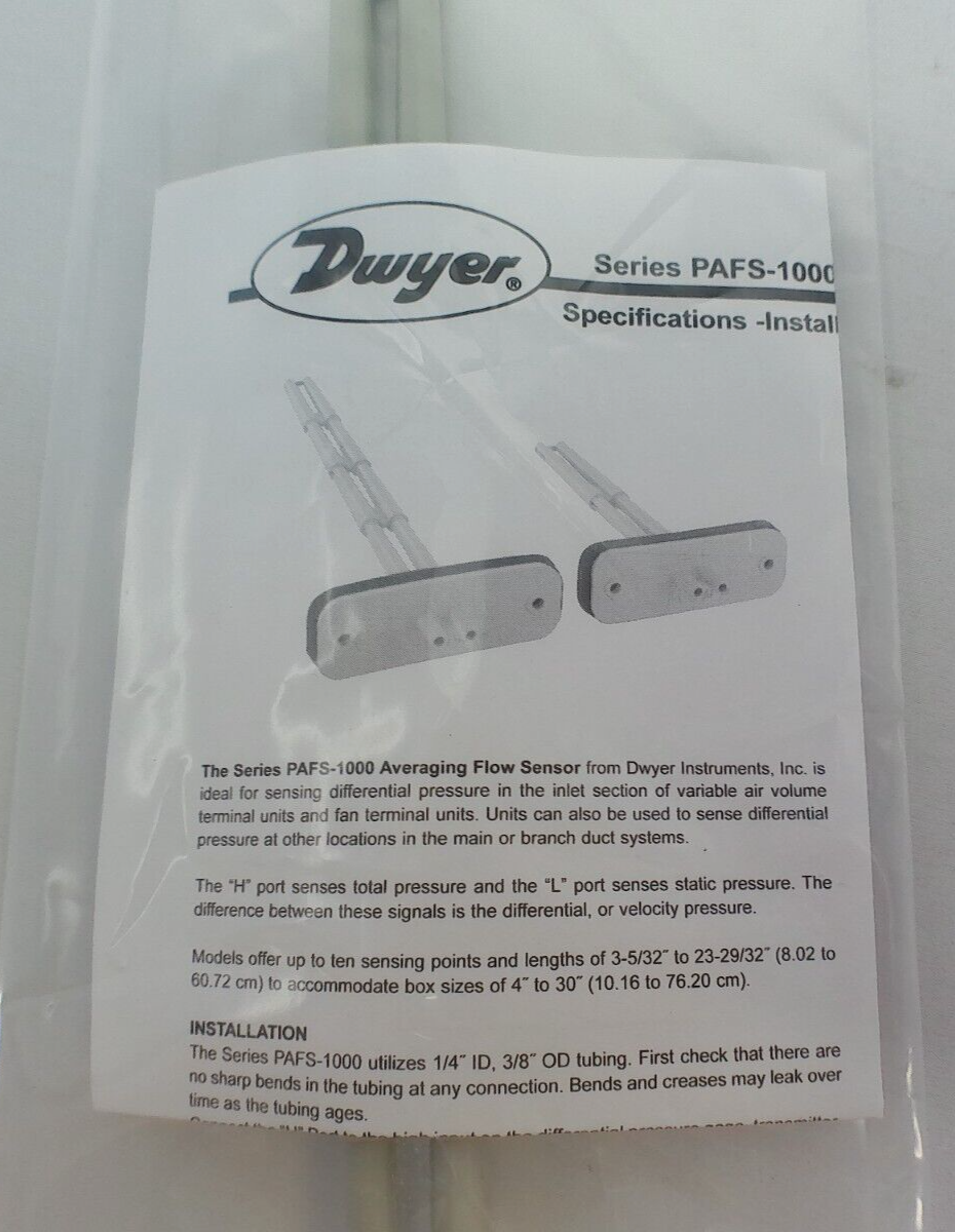 Dwyer Pafs-1007 Averaging Flow Sensor