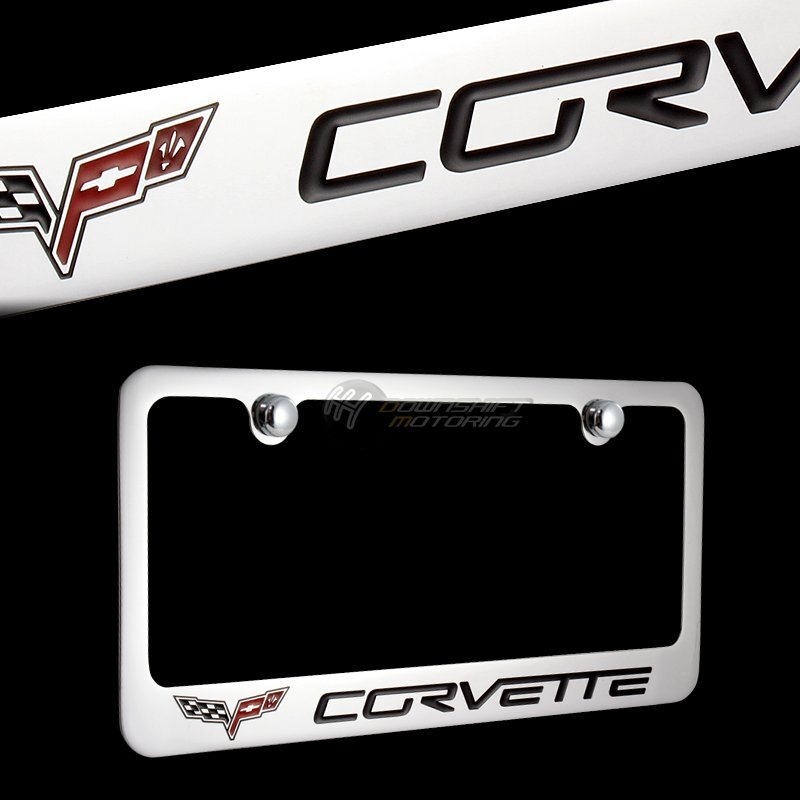 For Chevy Corvette C6 Chrome Plate Brass License Plate Frame Officially License