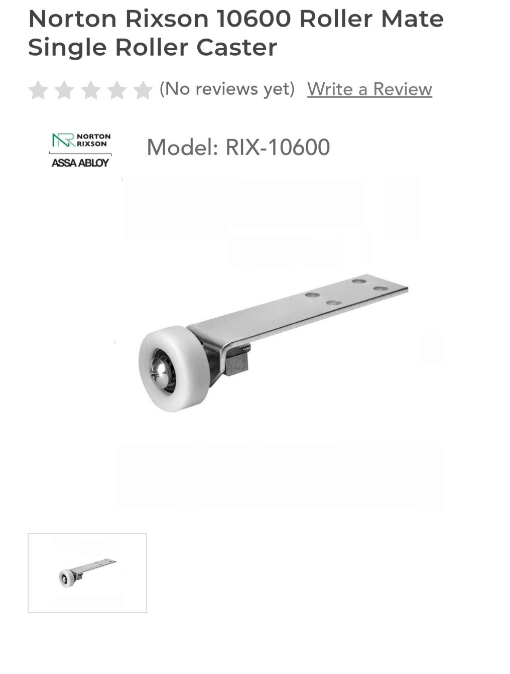 Norton Rixson 10600 roller mate single roller caster