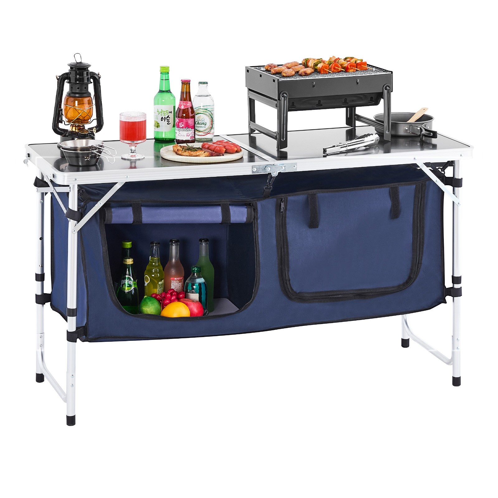 Portable Table Folding Kitchen Table Aluminum Table for Outdoor Camping Picnic