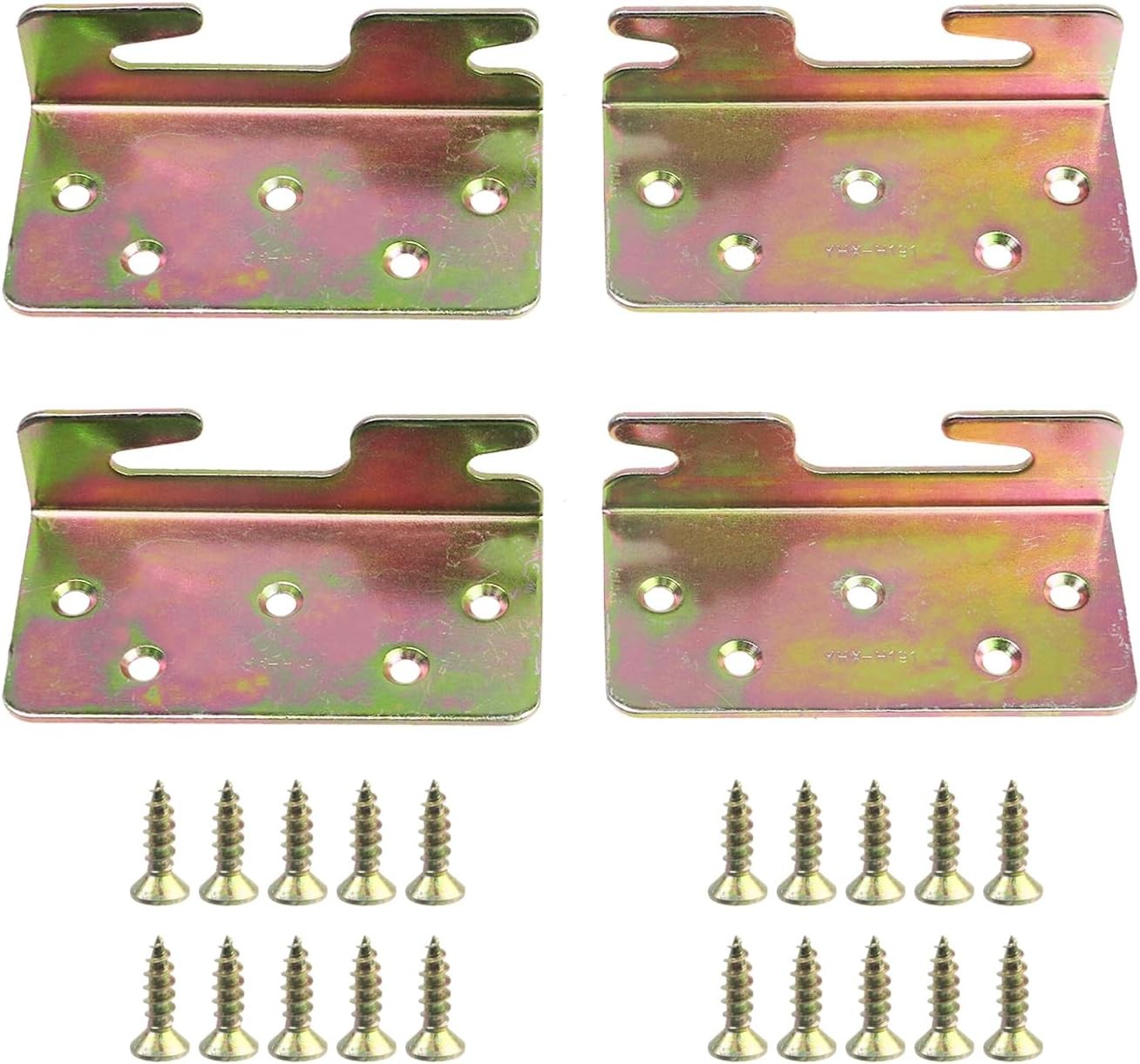 Geesatis Bed Accessories Wood Rail Bracket 4 PCS 3.6 x 2 inch, Colorful