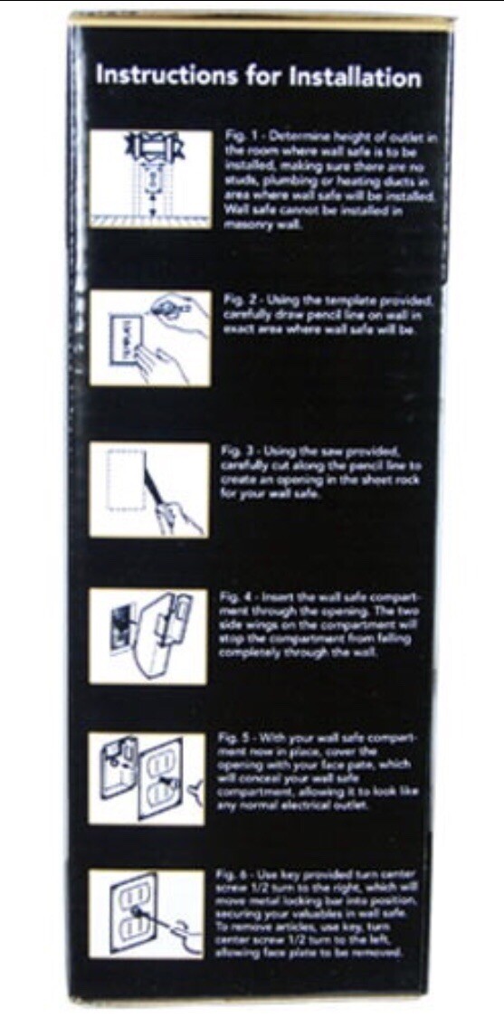 Wall Safe Electrical Outlet Socket Diversion Hidden Home Security Secret Stash