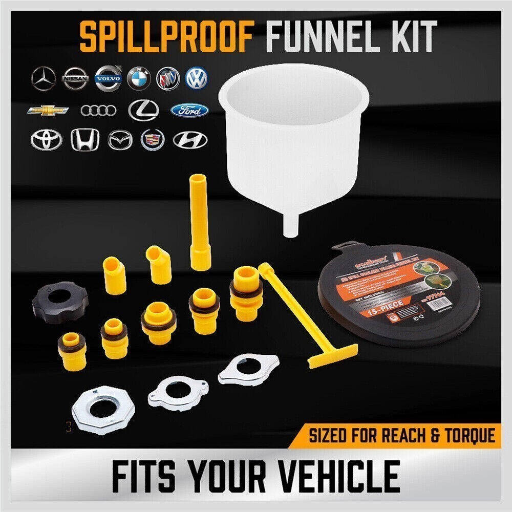 15X Spill Proof Radiator Coolant Filling Funnel Kit Car Fluid Cooling System N